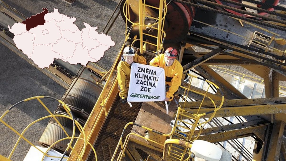 Aktivisté obsadili rypadlo ve Vršanech, chtějí konec „doby uhelné“